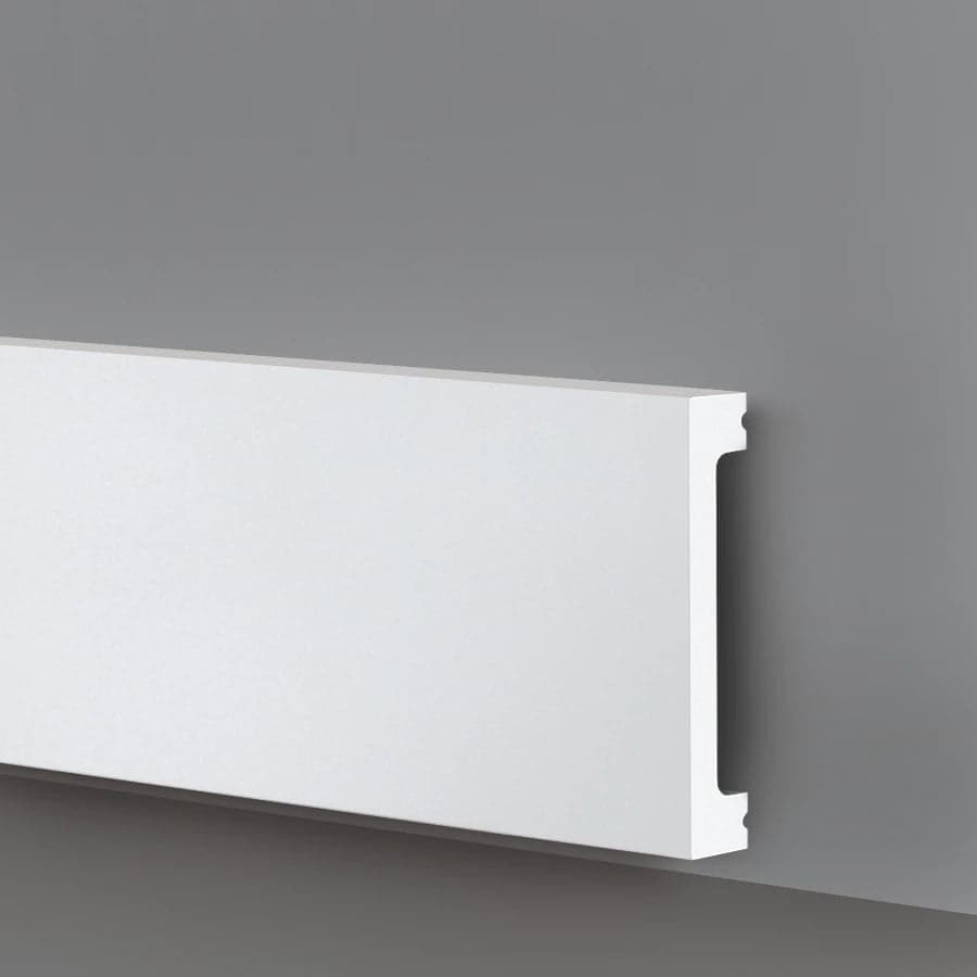 Battiscopa SQUADRATO BIANCO Passacavo 100x13x2000mm in POLIMERI - Polistrutturato - Eternal Parquet