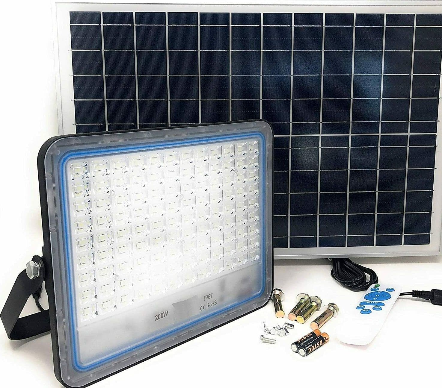 FARO Faretto LED Pannello Energia Solare LUCE FREDDA 400 Watt Telecomando IR Esterno IP66 LM 4650 - 2