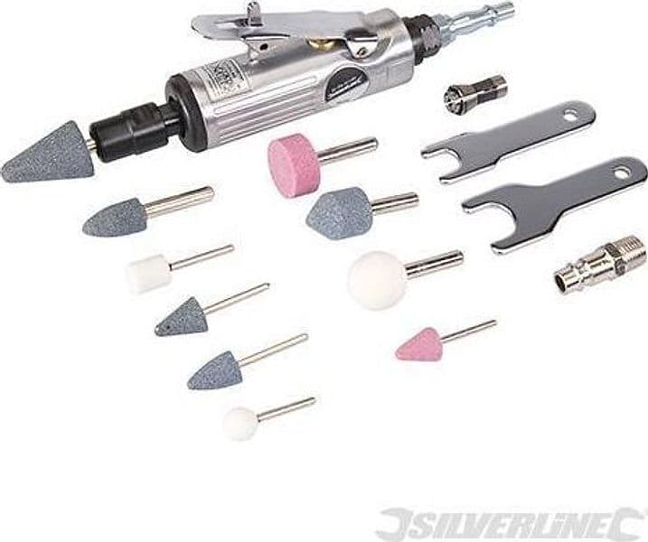Kit di smerigliatura pneumatica Silverline 15 pezzi