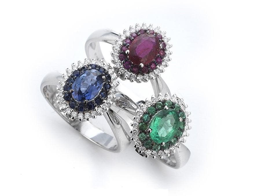 Tramontano - Anello con Zaffiri e Brillanti - 2