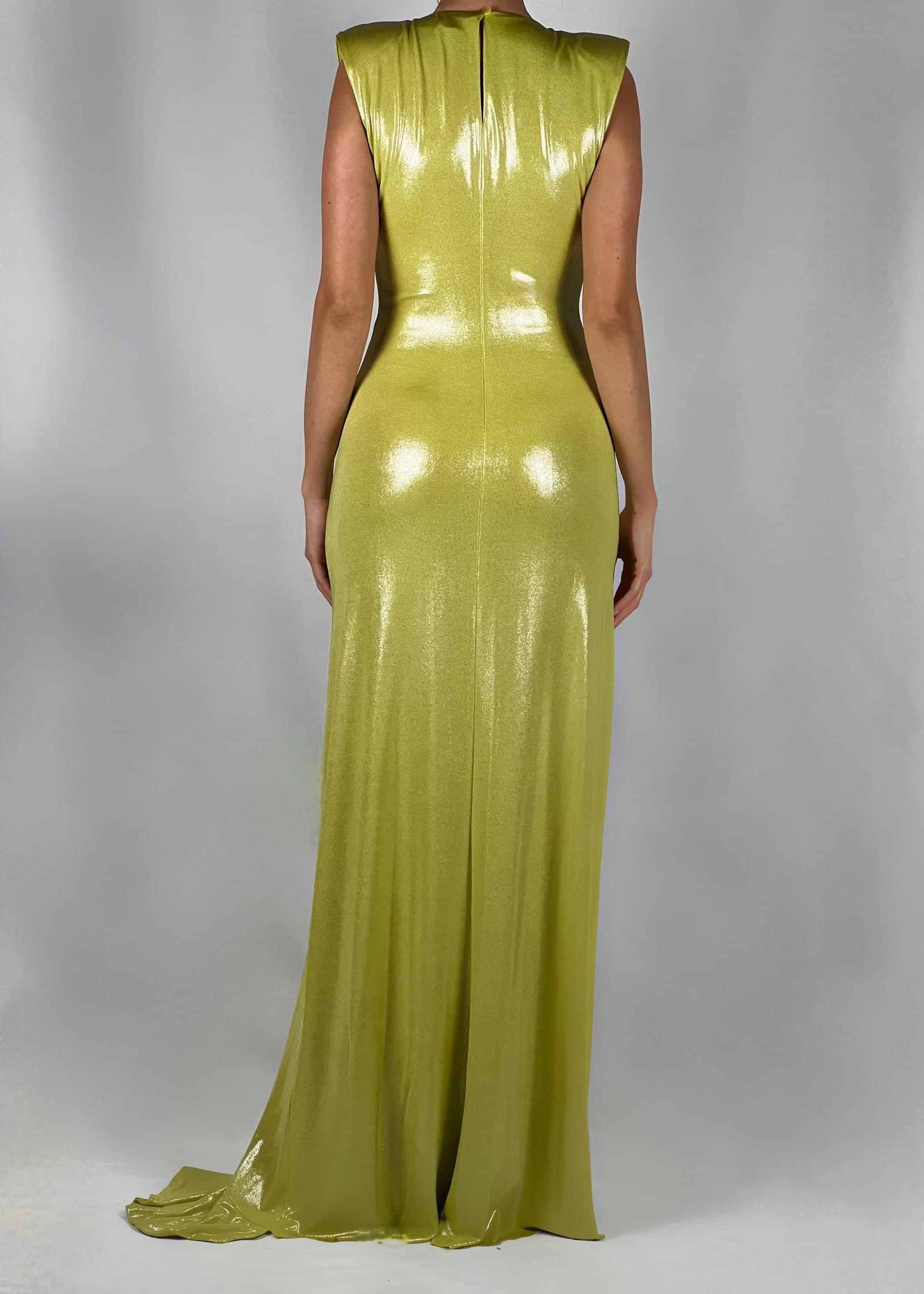 Abito-in-jersey-placcato-lime