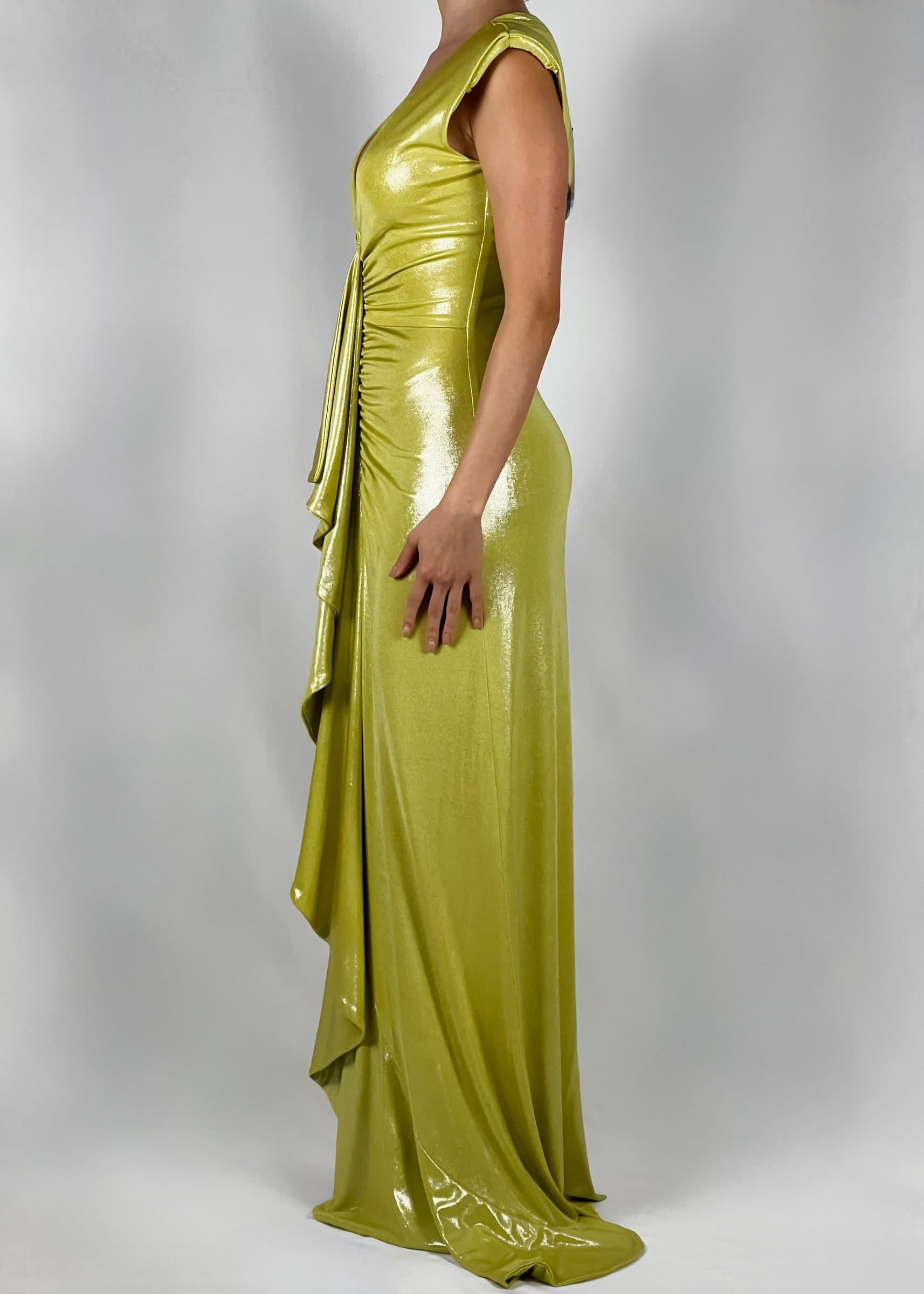 Abito-in-jersey-placcato-lime