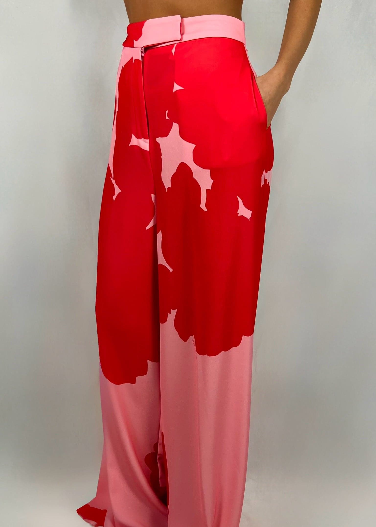 Pantaloni fantasia rosso e rosa - 2