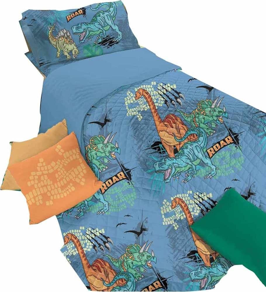Hermet TRAPUNTINO COPRILETTO Trapuntato 1 Piazza DINOSAURS Cotone disney