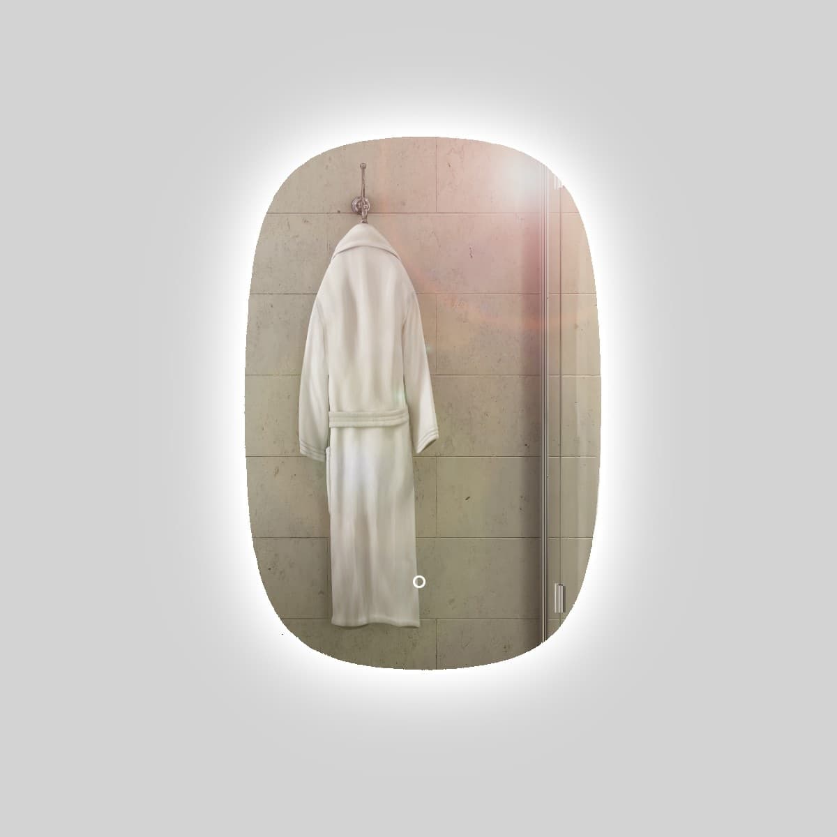 Specchio 5 mm Rettangolare Stondato Retroilluminato Interruttore Touch - 21