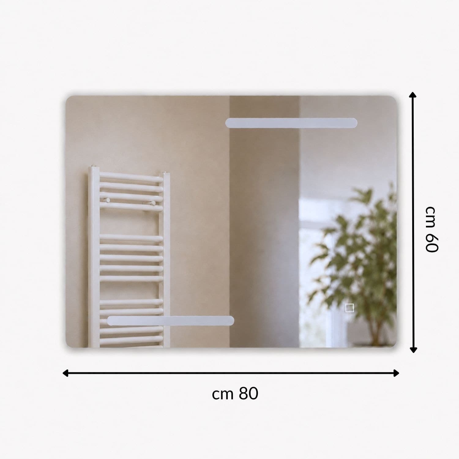 Specchio Rettangolare Led Con Interruttore Touch Elegante E Funzionale - 25