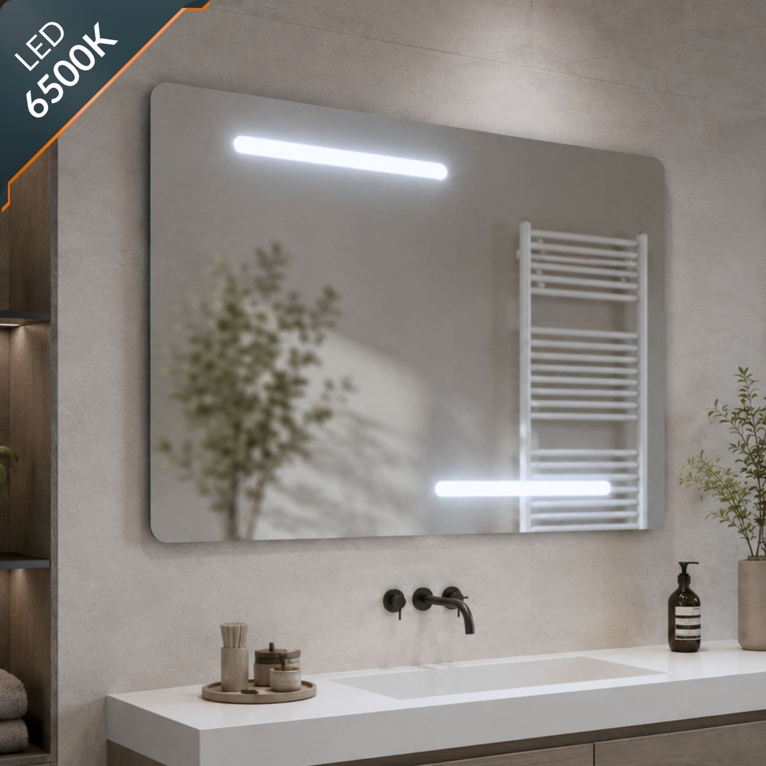 Specchio Rettangolare Led Con Interruttore Touch Elegante E Funzionale - 35