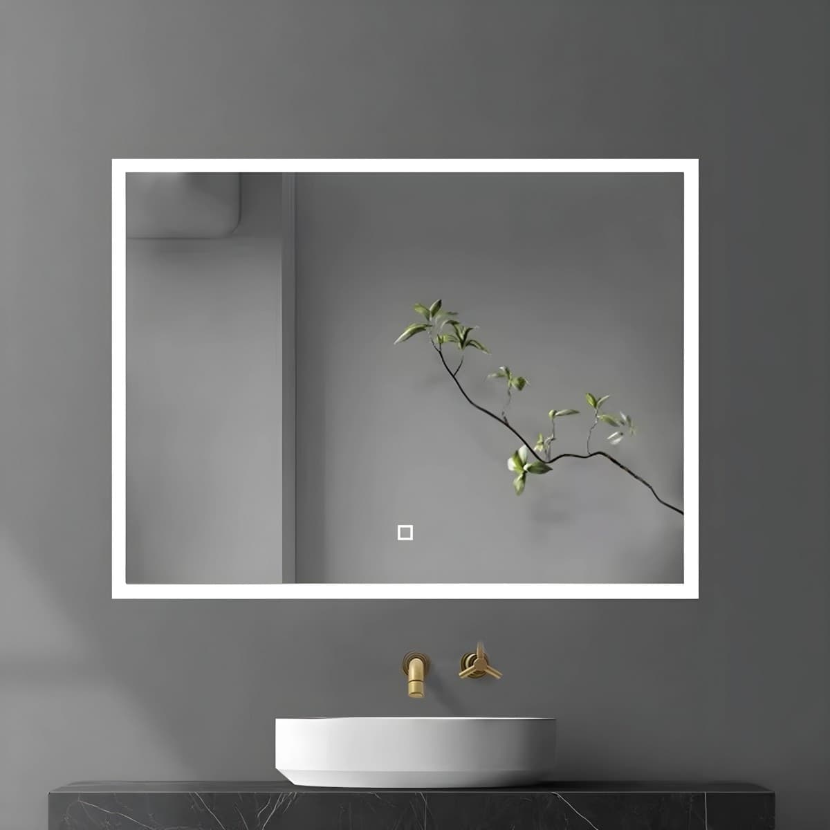 Specchio 5 mm Rettangolare Squadrato Cornice Led Interruttore Touch - 23