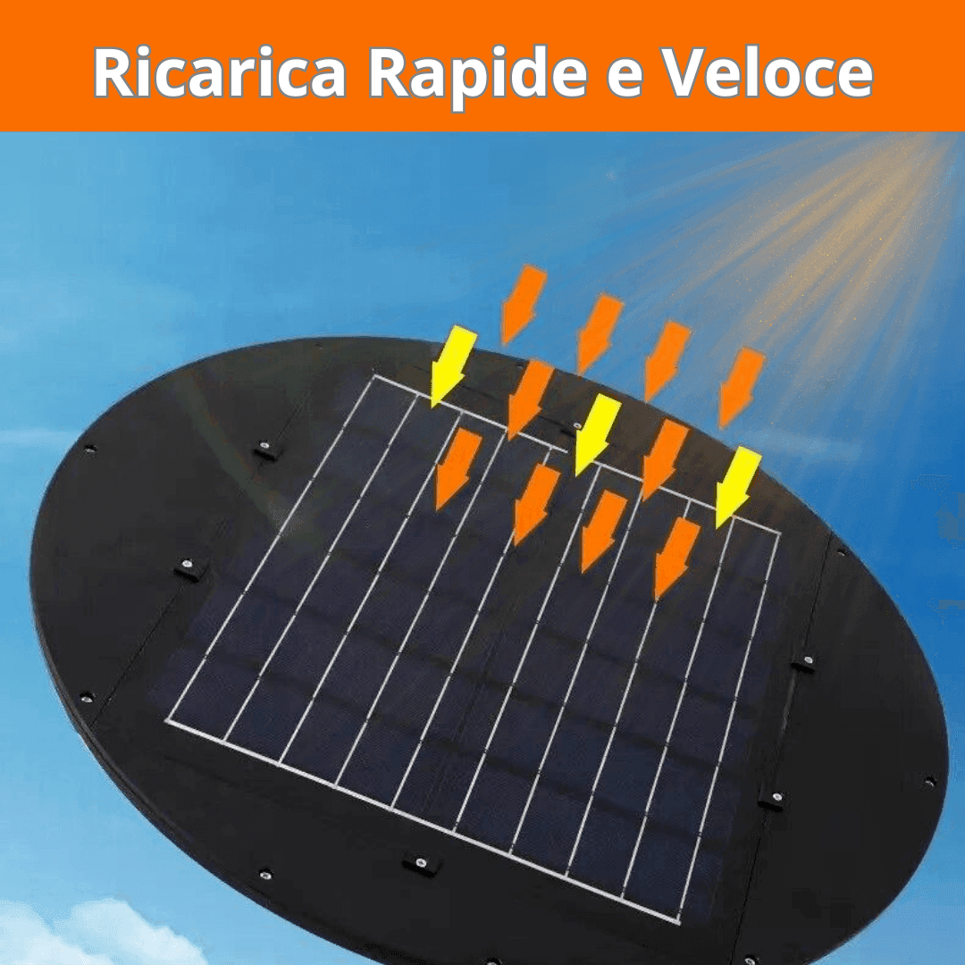 LAMPIONE SOLARE UFO Luce 6500K LED 1200W Sensore CREPUSCOLARE 100LM/W IP66 - 11