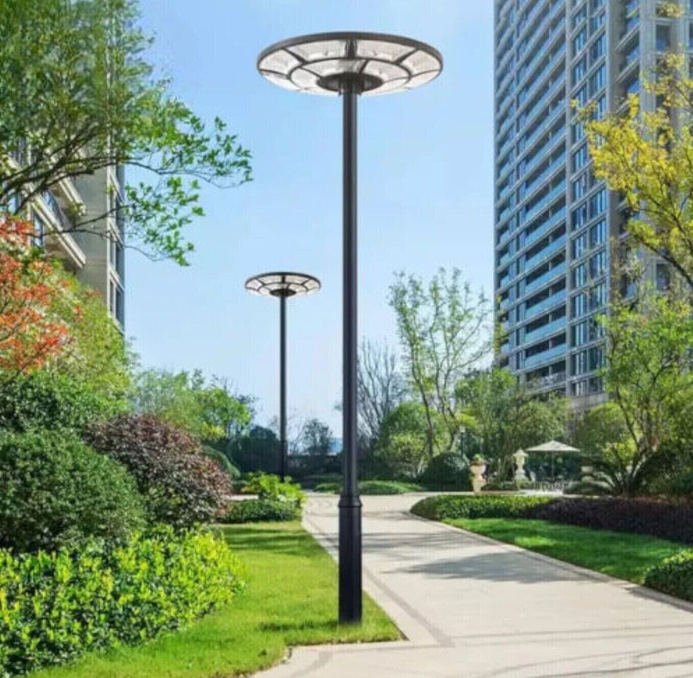 LAMPIONE SOLARE UFO Luce 6500K LED 1200W Sensore CREPUSCOLARE 100LM/W IP66 - 3