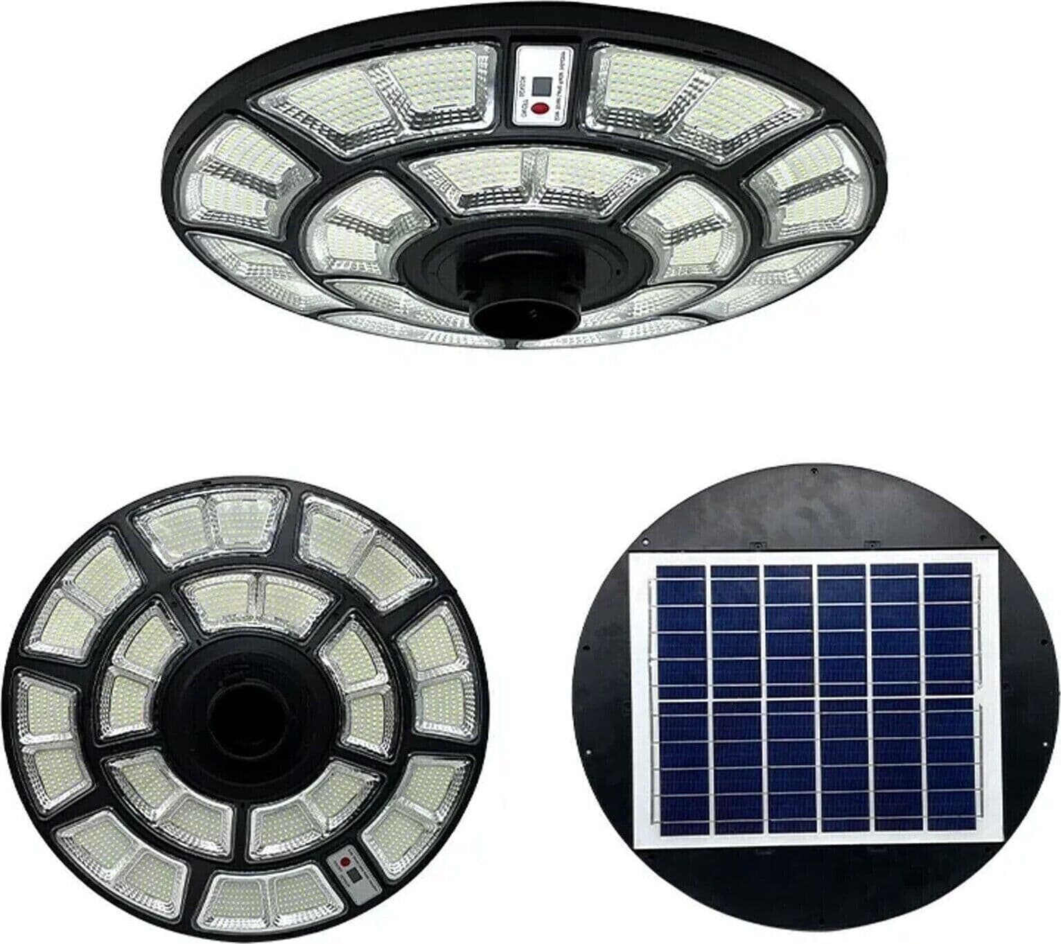LAMPIONE SOLARE UFO Luce 6500K LED 1200W Sensore CREPUSCOLARE 100LM/W IP66 - 6