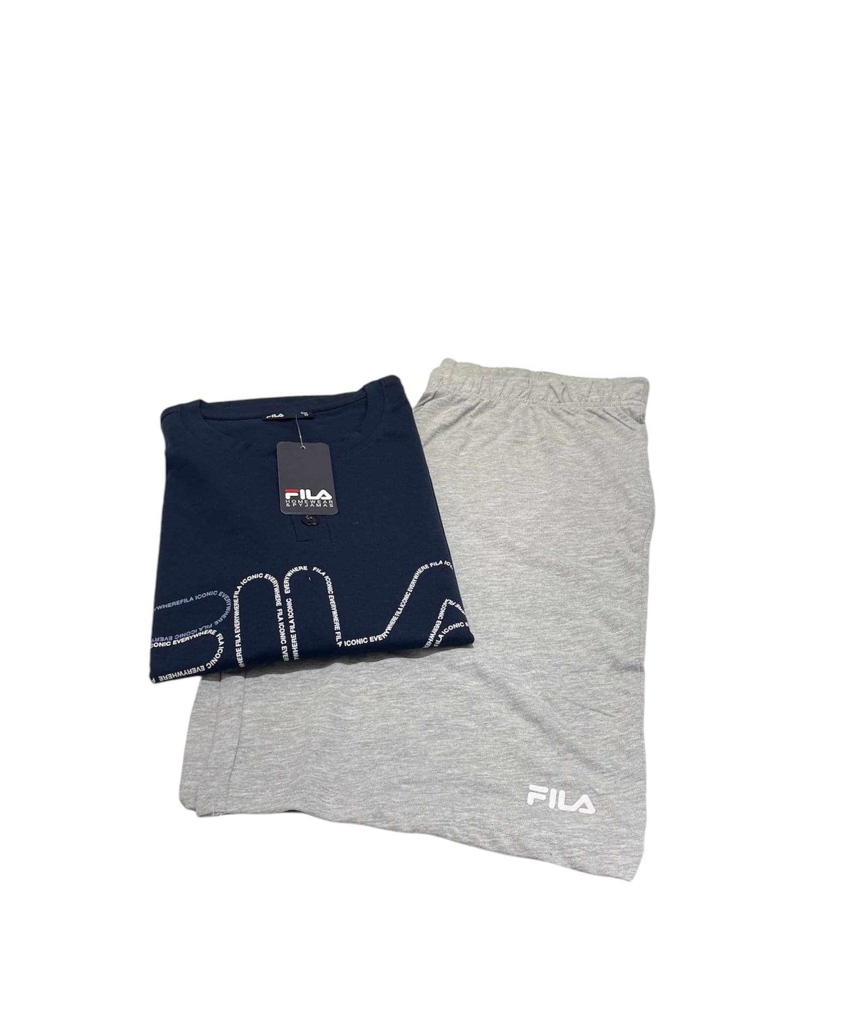 Pigiama uomo mezza manica e pantalone corto 100% cotone – Fila 1183 - 4