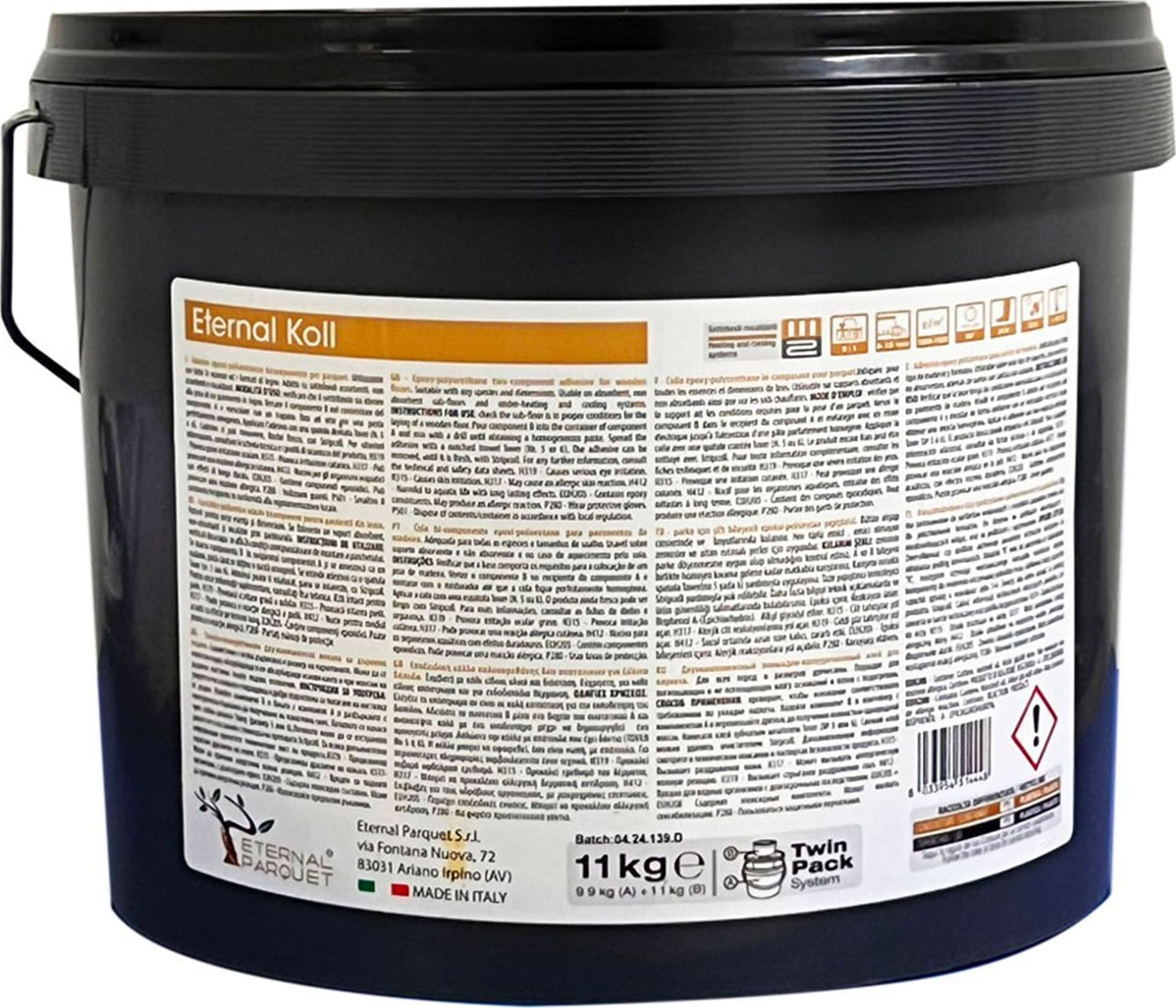 ETERNAL KOLL super - colla Bicomponente esente da solventi e isocianati per tutti i tipi di PARQUET 11kg (10+1) classe A+ Eternal Parquet