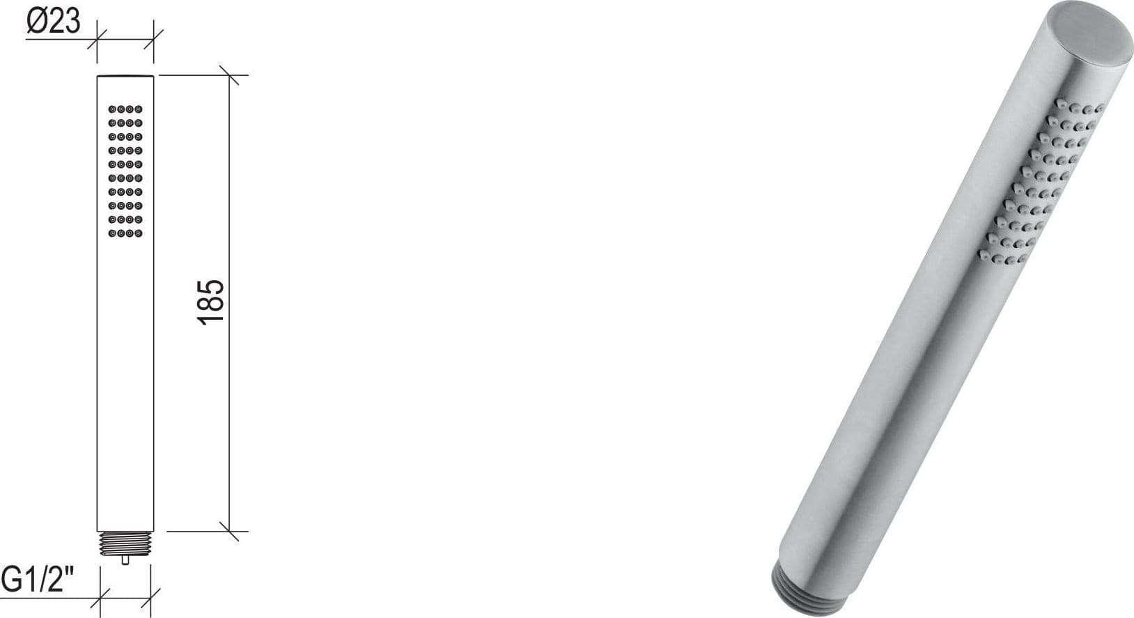 Doccetta tonda monogetto in acciaio inox 316L con anticalcare di Tubico Tevere - 2