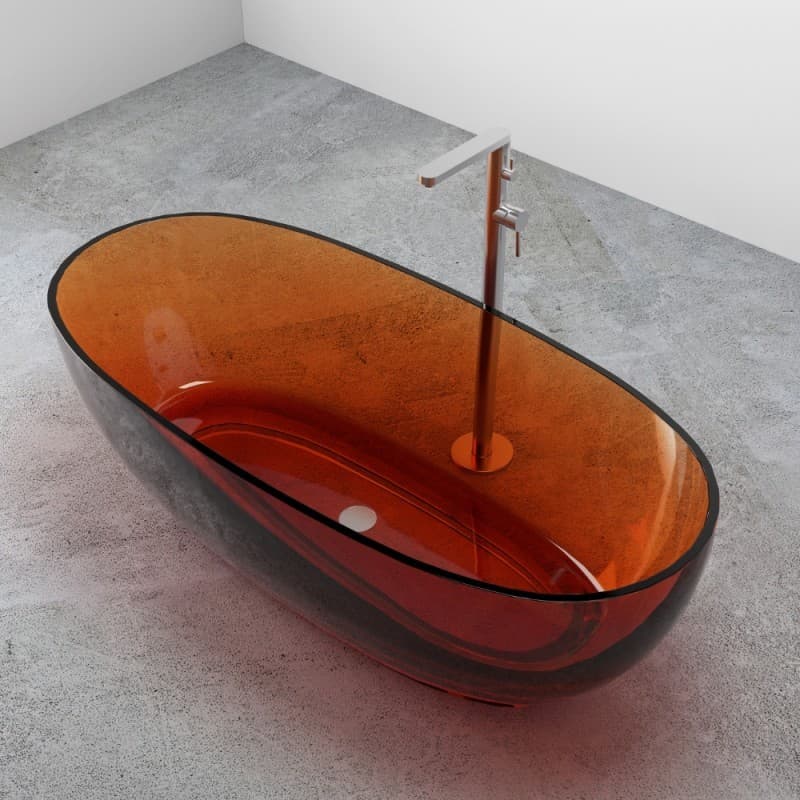 Vasca da bagno freestanding in resina colorata trasparente WOMB - 8