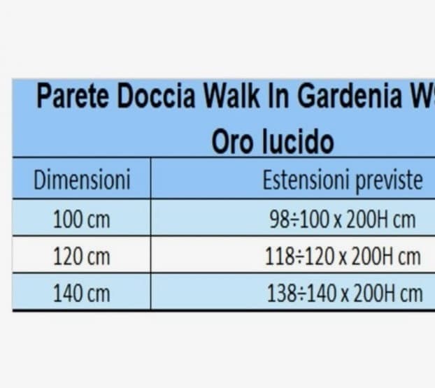 Parete Doccia Walkin Anticalcare 8mm H200 profilo Oro Lucido GARDENIA - 4