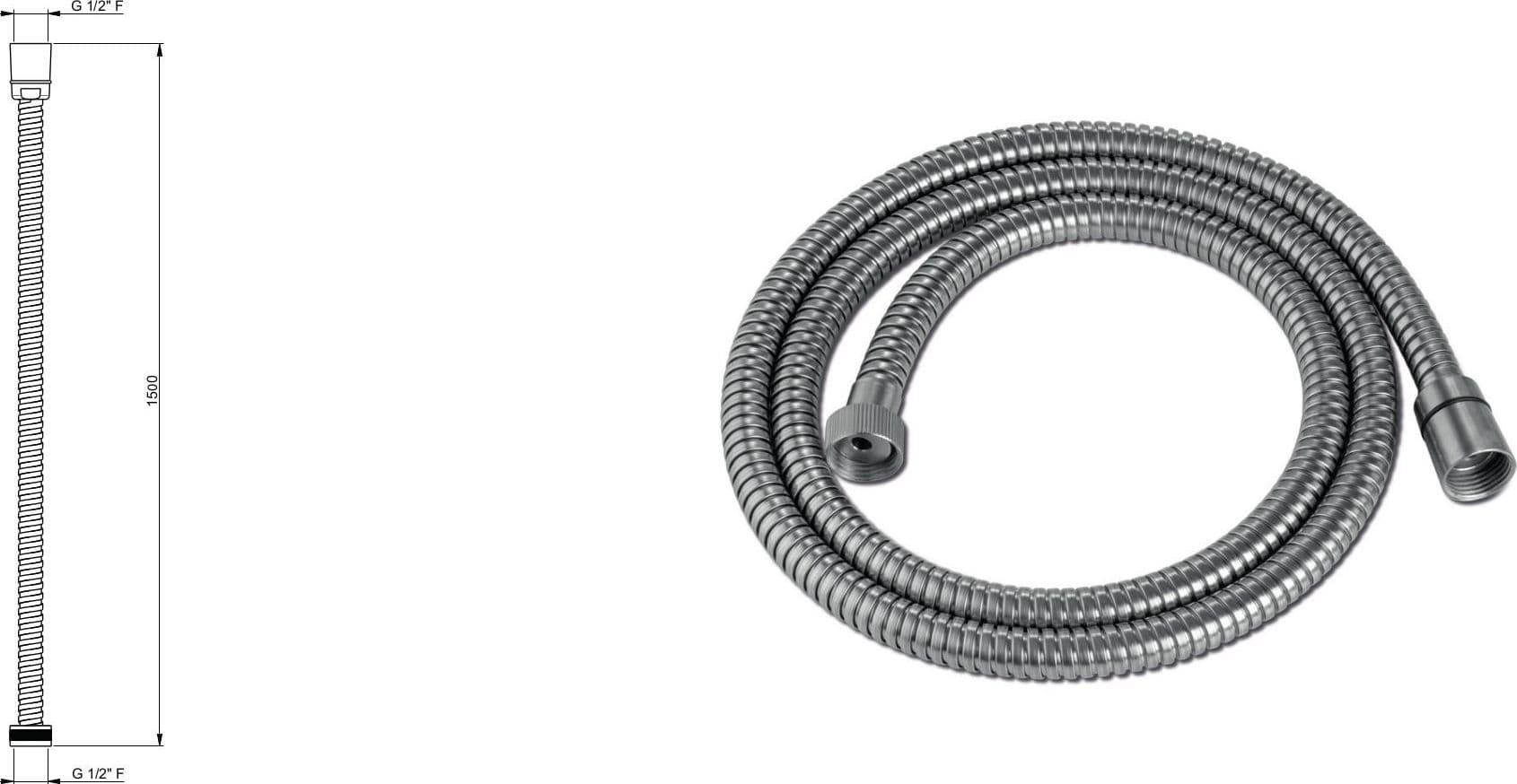 Flessibile in acciaio inox da 150 cm di Tubico Nilo - 4