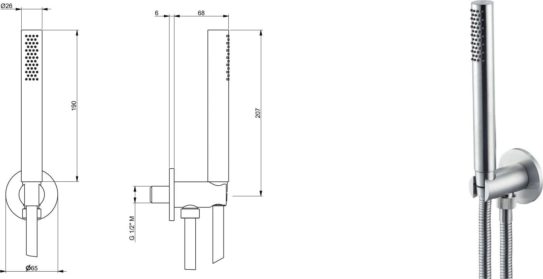 Gruppo presa d’acqua tondo in acciaio inox di Tubico Nilo - 2