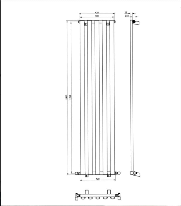 Termoarredo Radiatore bagno DIVINA 42x180cm - 5