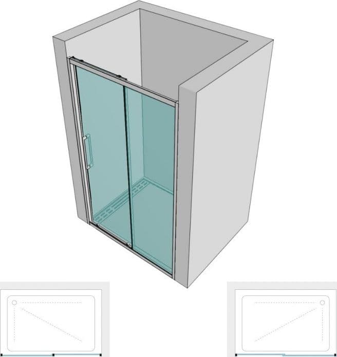 Porta doccia scorrevole trasparente 6mm Erica profilo nero – 100cm – Morini – armadio
