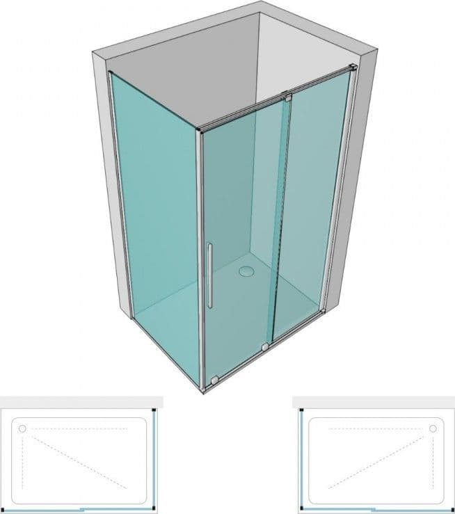 Box Doccia 2 lati Scorrevole Trasparente Anticalcare 8mm FILANTA ONE - 6