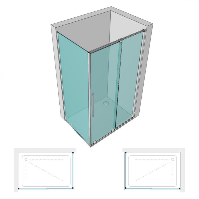 Box Doccia 2 lati Scorrevole Trasparente Anticalcare 8mm FILANTA ONE - 6