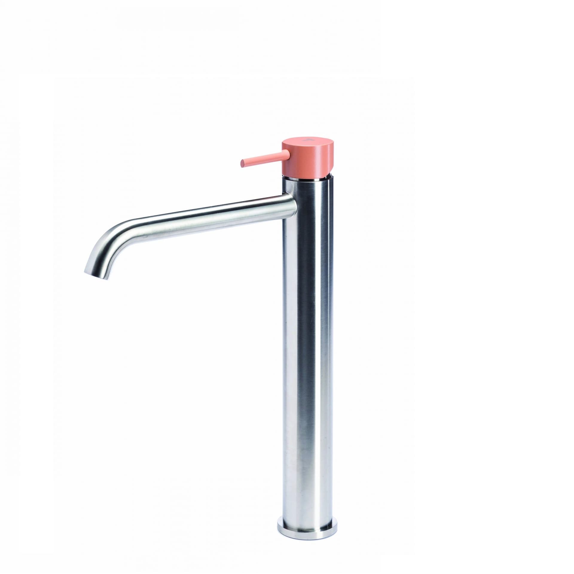 Miscelatore versione alta per lavabo senza scarico con maniglia colorata di Tubico - 14