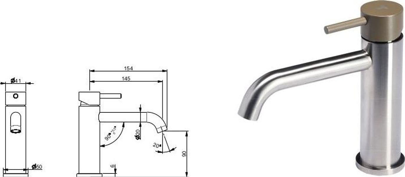 Miscelatore per lavabo senza scarico con maniglia colorata di Tubico - 9