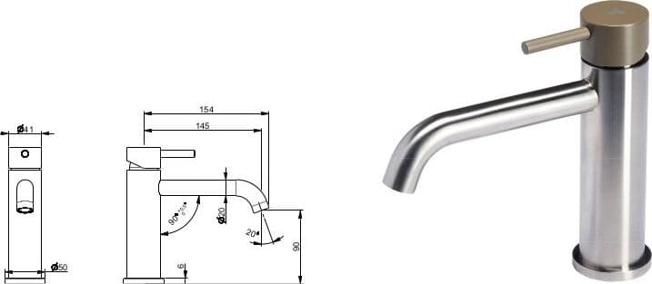 Miscelatore per lavabo senza scarico con maniglia colorata di Tubico - 9