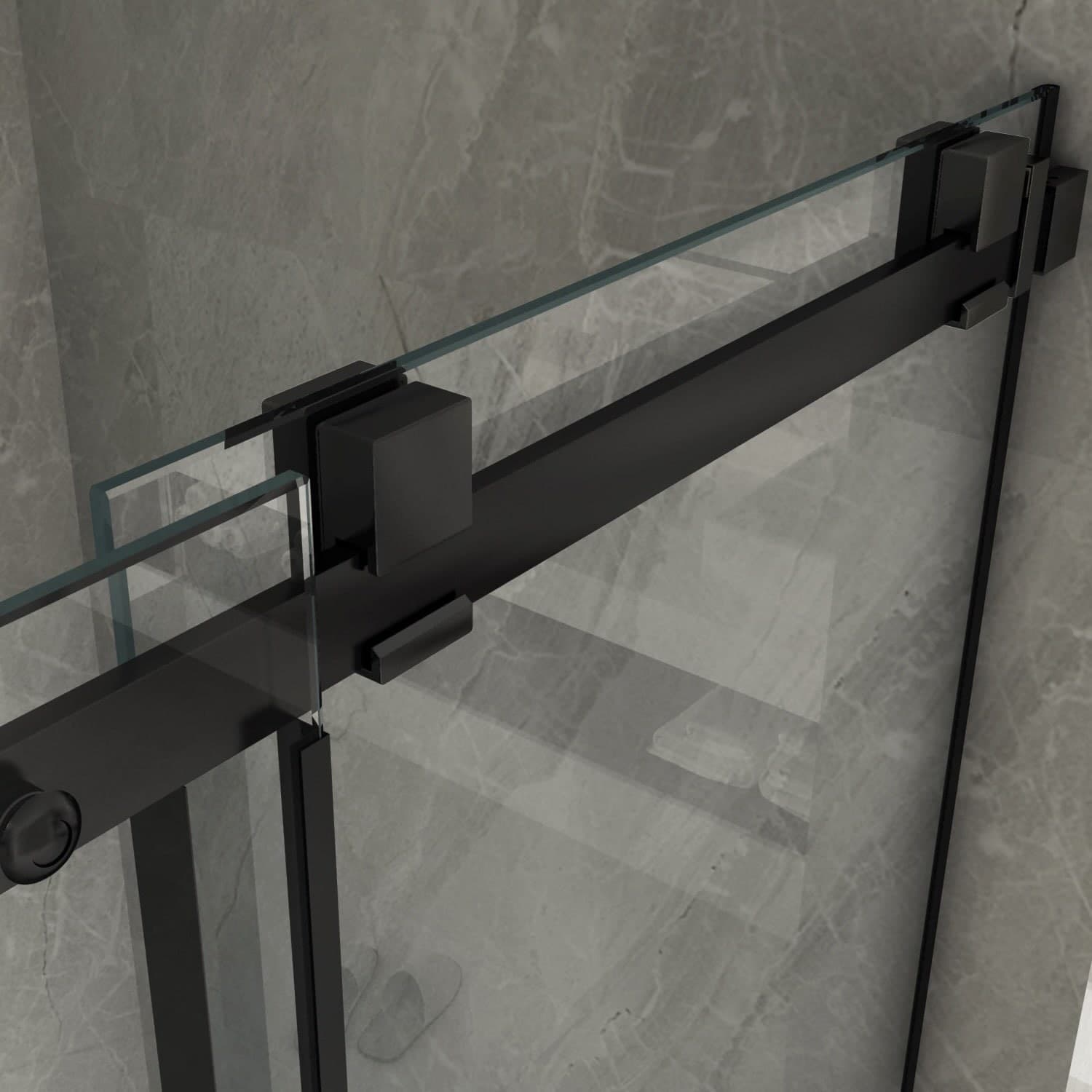 Porta-Doccia-scorrevole-trasparente-8mm-da-120cm-con-profilo-nero-h195-STAR