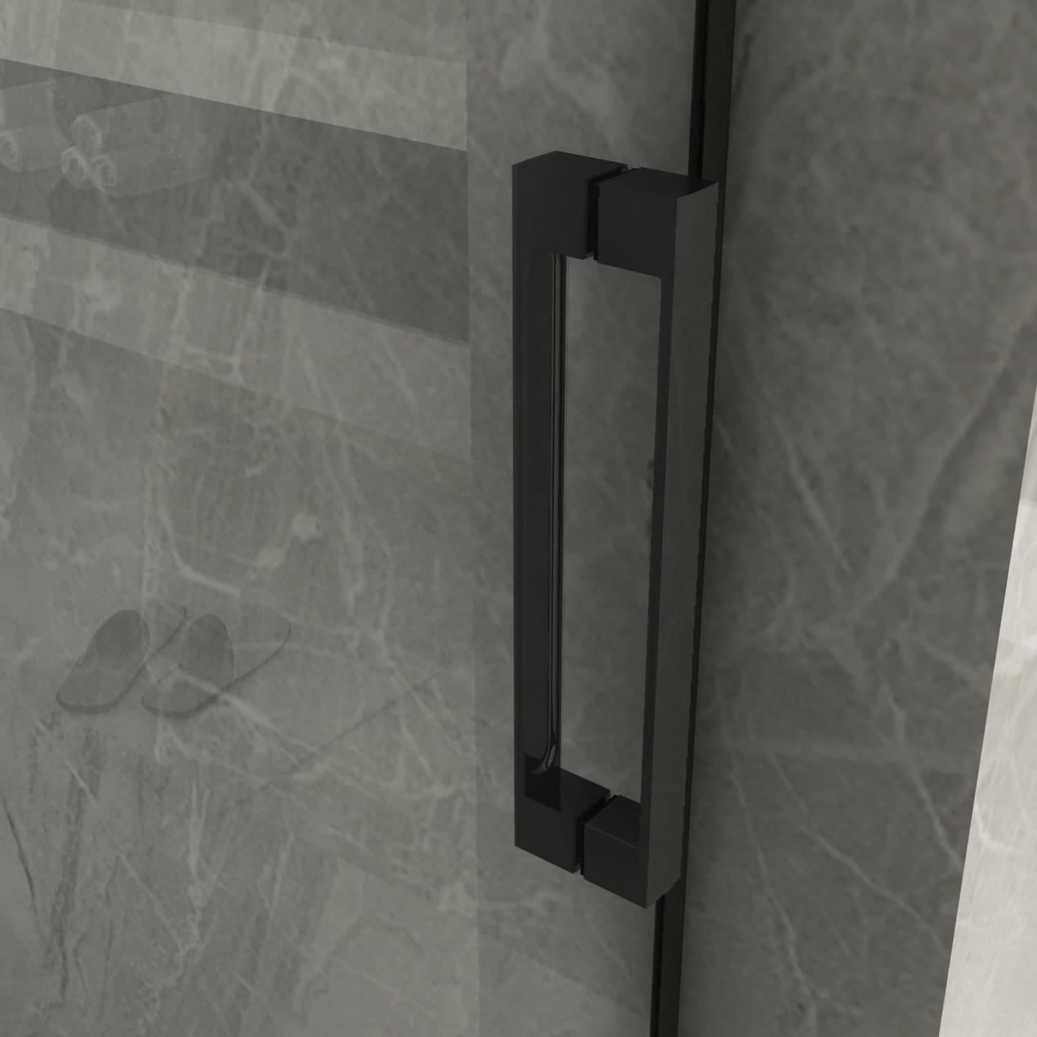 Porta Doccia scorrevole trasparente 8mm da 120cm con profilo nero h195 STAR - 7