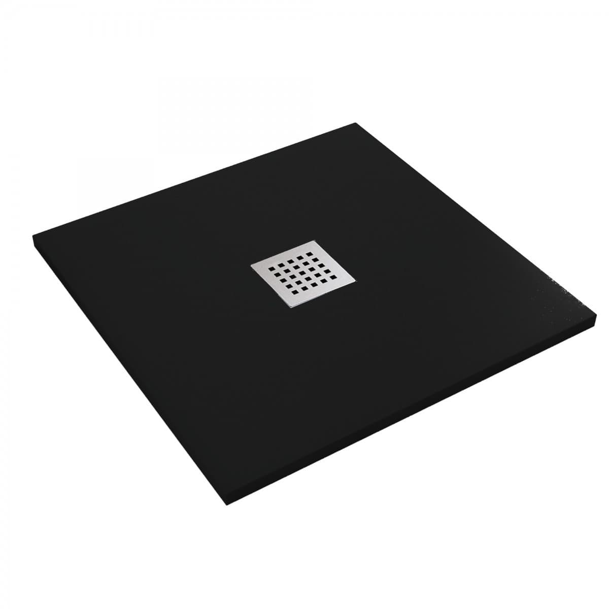 Piatto-Doccia-Mineralmarmo-effetto-pietra-made-in-Italy-scarico-centrale-colore-Nero-modello-AMALFI