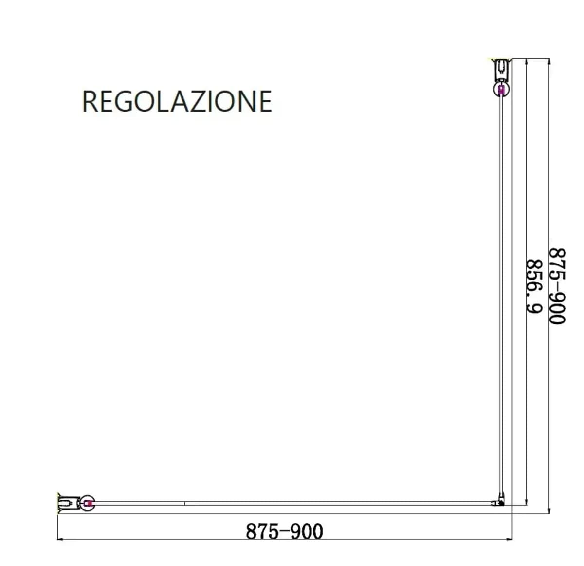 Box Doccia 2 lati battente interna e esterna 6mm satinato S 28 ALTO H200 - 5