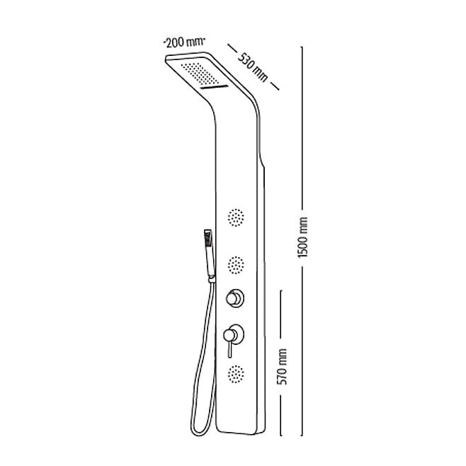 Colonna doccia con cascata in acciaio INOX cromo lucido o spazzolato STEEL - 2