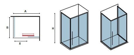 Box doccia 2 lati a libro trasparente 6mm H200 S 7 cromo - 4