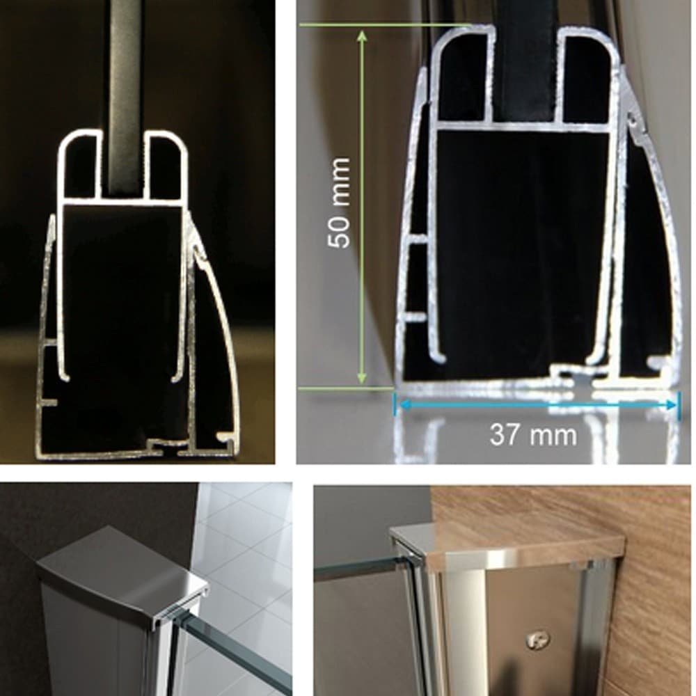 Box Doccia Semicircolare doppia porta battente Trasparente 6mm H190 KING - 7