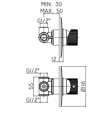 Miscelatore Doccia incasso 1 uscita Jo di Paffoni - 2