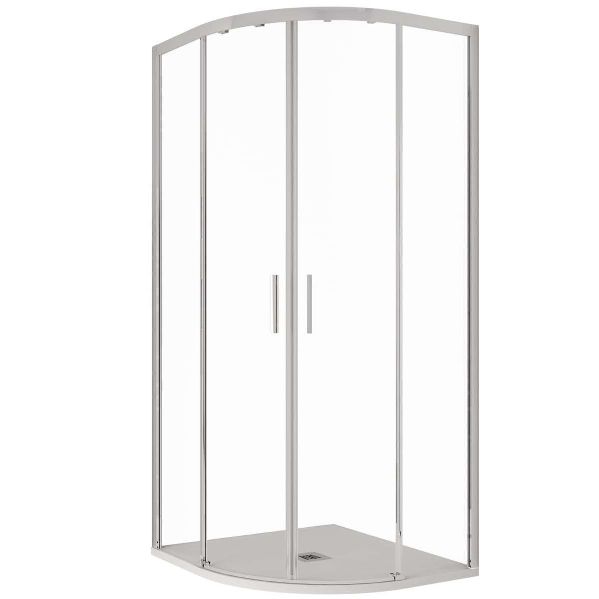 Box Doccia Semicircolare doppia anta scorrevole Trasparente Anticalcare 6mm H195 Athena - 7