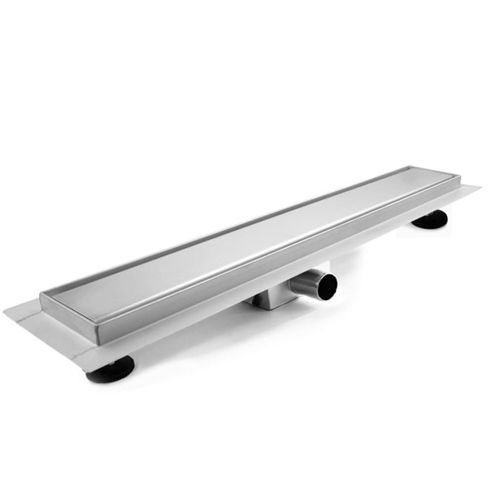 Canaletta Doccia Inox con griglia in acciaio liscia e piedini Flat - 5