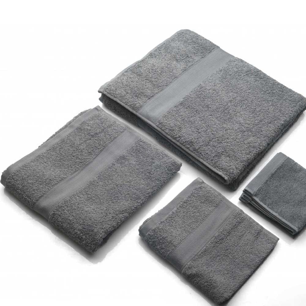Set di Asciugamani per il bagno in cotone di colore grigio - 2
