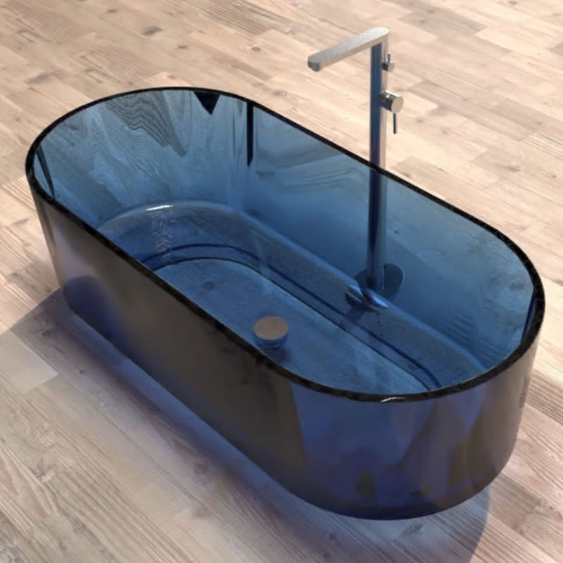 Vasca da bagno freestanding in resina colorata trasparente ALTAIR - 8