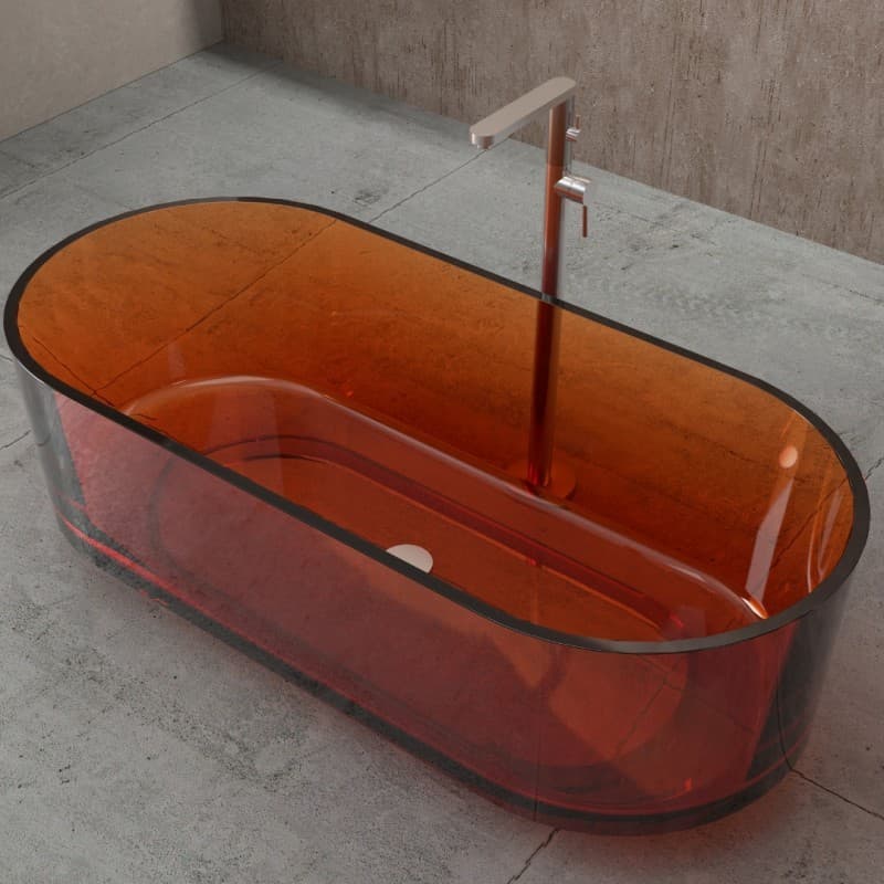 Vasca da bagno freestanding in resina colorata trasparente ALTAIR - 7