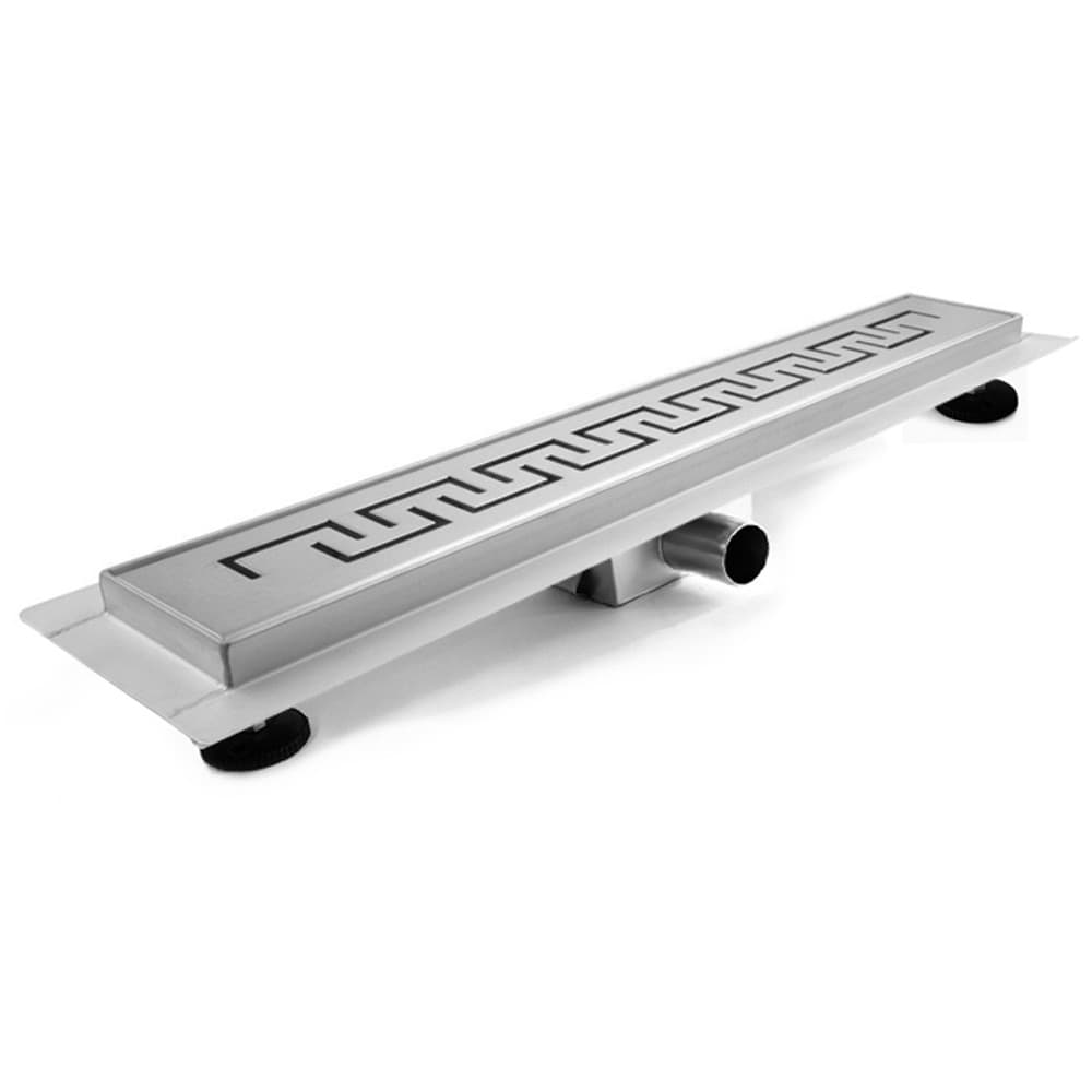 Canaletta Doccia Inox con griglia decorata e piedini Greek - 5