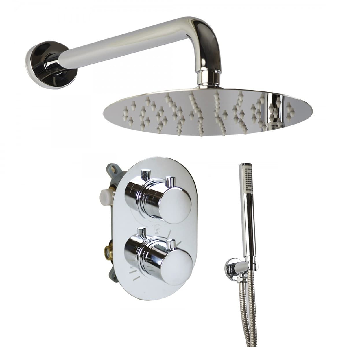 Set Doccia ad Incasso EOLIE con Soffione tondo, Braccio, Miscelatore Termostatico e Doccetta - 7