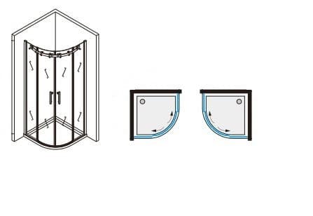 Box Doccia Semicircolare doppia anta scorrevole Trasparente 8mm H195 PEARL - 7