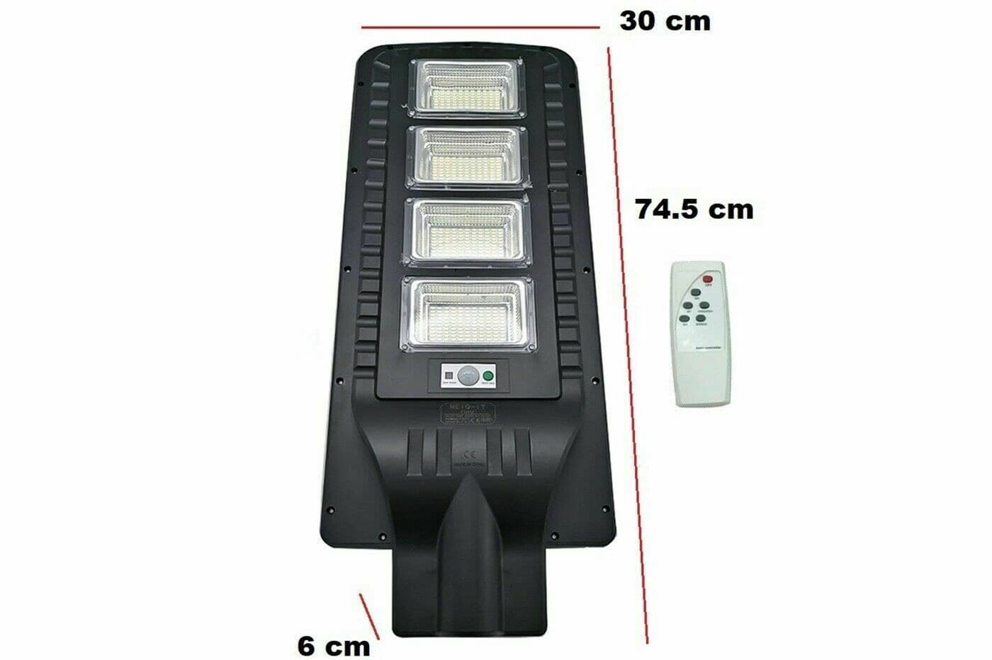 Lampione stradale faro 440 led 180w con pannello solare luce fredda 6500k crepuscolare ip65 - 6