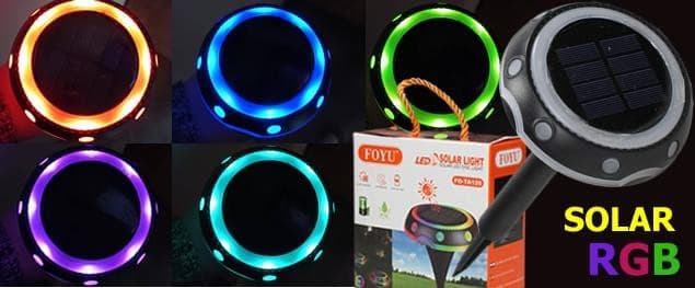 LAMPADA FARETTO SOLARE LED DA GIARDINO RGB CON PANNELLO SOLARE DA DECORO - 11