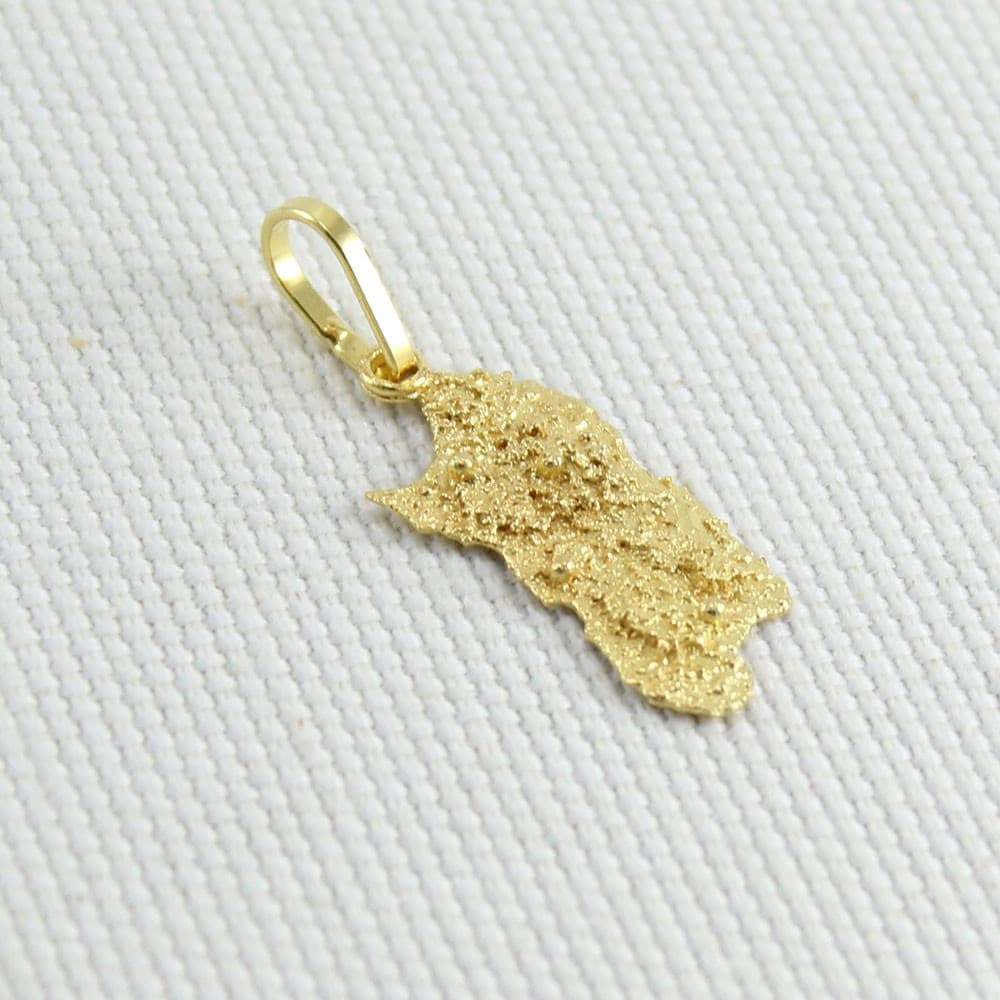 Ciondolo Sardegna oro giallo montagne in rilievo 3,2 cm - 5