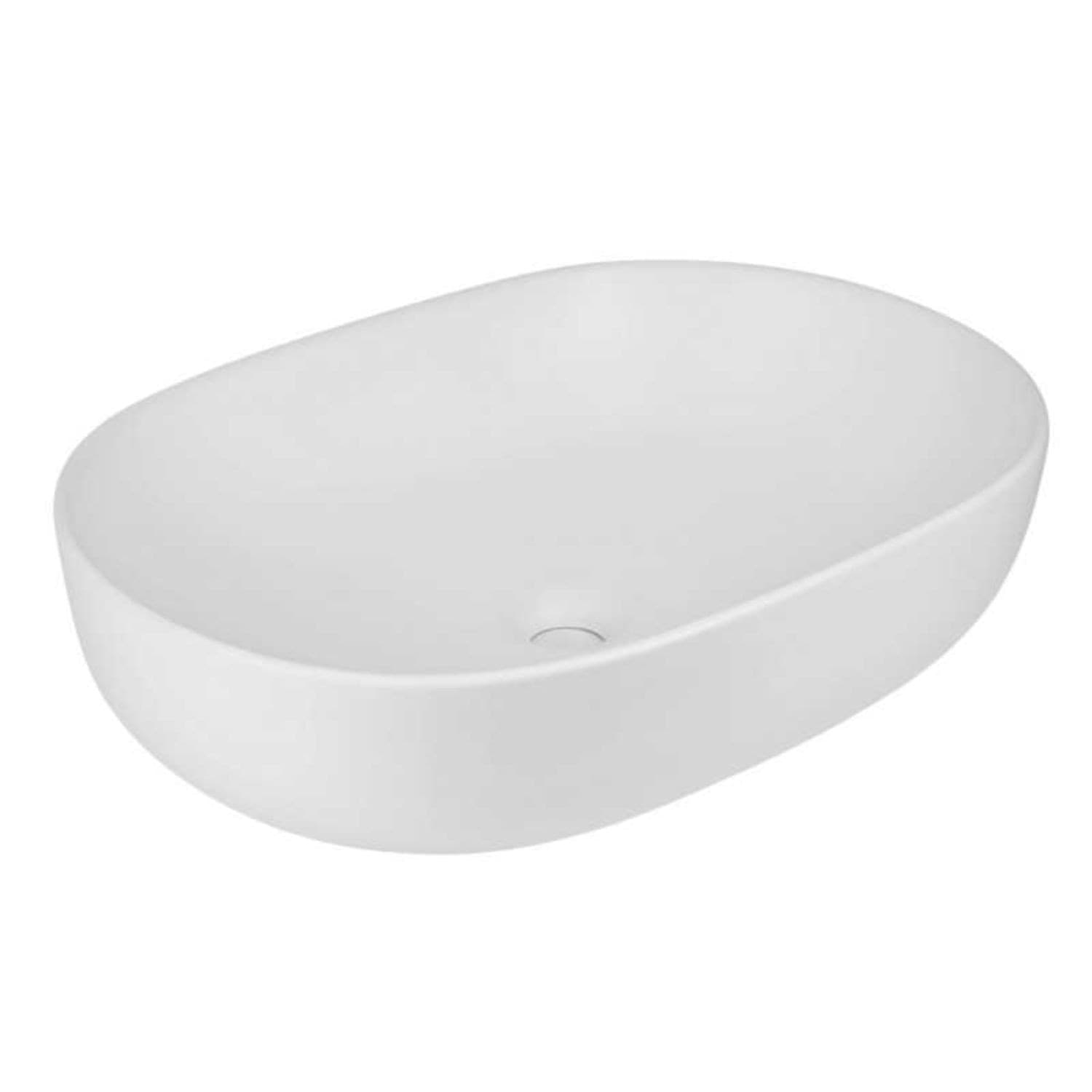 Lavabo Da Appoggio Ceramica Bianco Ovale Arredo Bagno Lavandino 60x40x15 Cm - 8