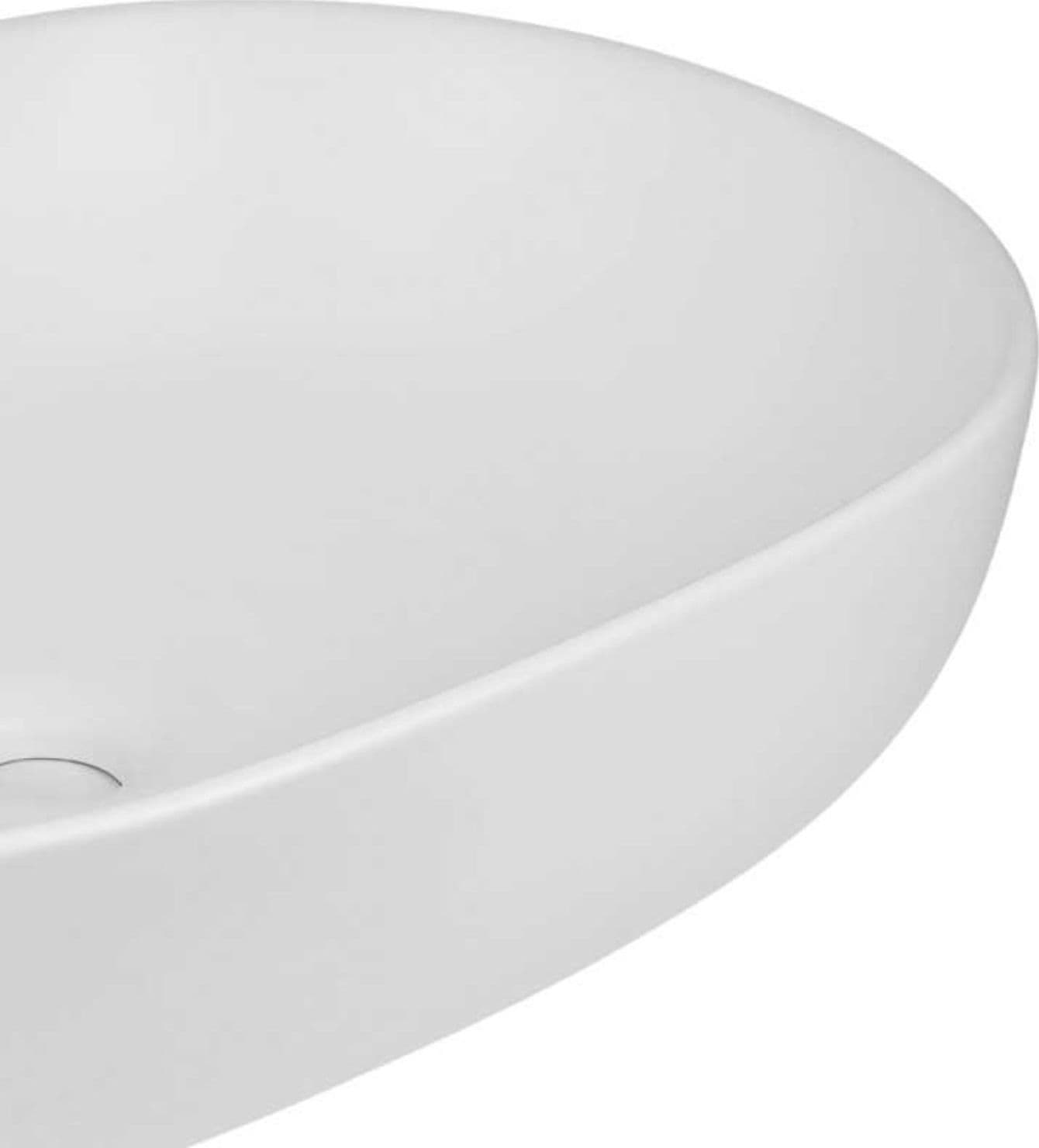 Lavabo Da Appoggio Ceramica Bianco Ovale Arredo Bagno Lavandino 60x40x15 Cm - 9